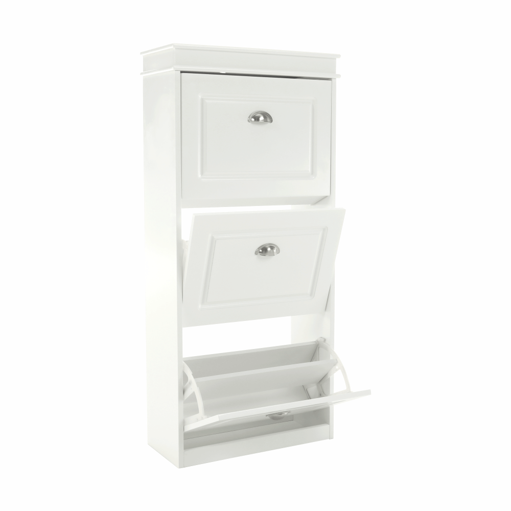 Pantofar SEBER TYP 2, 3 uși, alb, 53,5 cm Kondela
