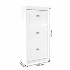 Pantofar SEBER TYP 2, 3 uși, alb, 53,5 cm Kondela