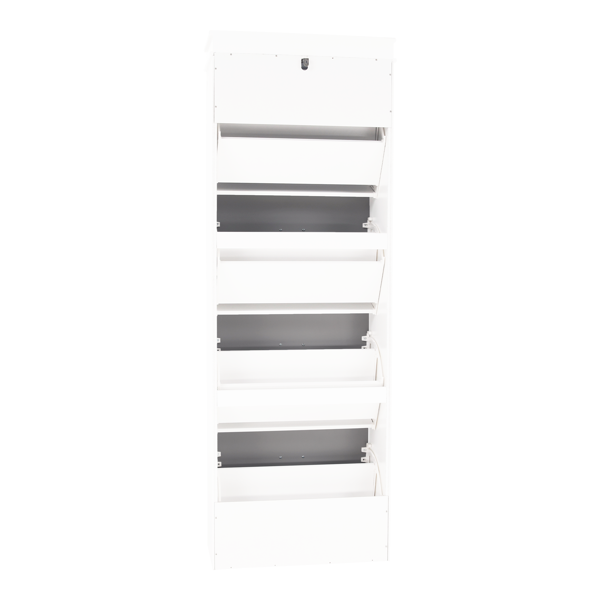 Pantofar SEBER TYP 3, 4 uși, alb/gri, 53,5 cm Kondela