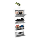 Pantofar SEBER TYP 3, 4 uși, alb/gri, 53,5 cm Kondela