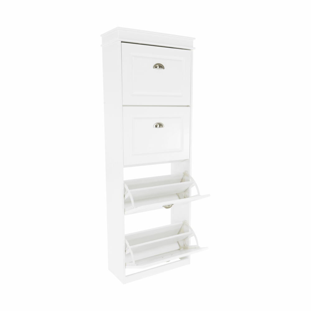 Pantofar SEBER TYP 3, 4 uși, alb, 53,5 cm Kondela