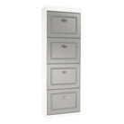 Pantofar SEBER TYP 3, 4 uși, alb/gri, 53,5 cm Kondela