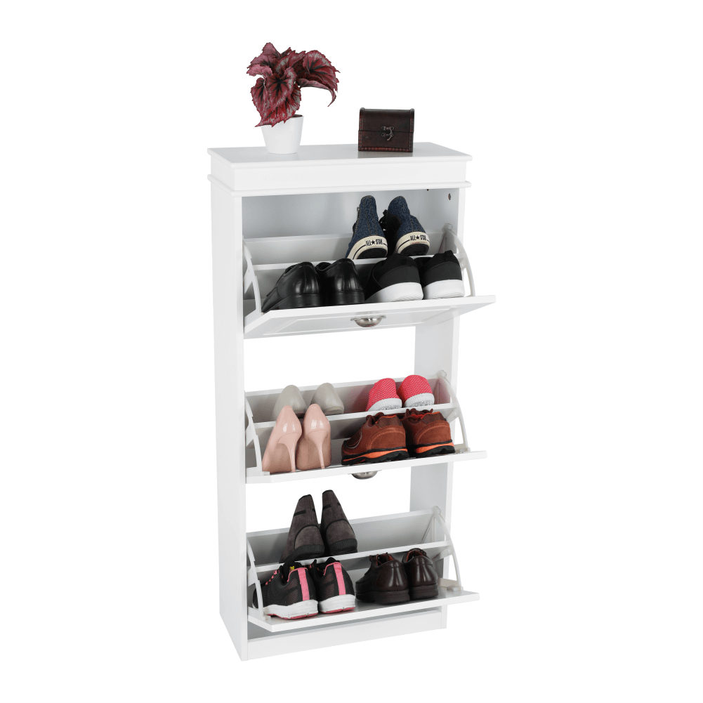 Pantofar SEBER TYP 2, 3 uși, alb, 53,5 cm Kondela