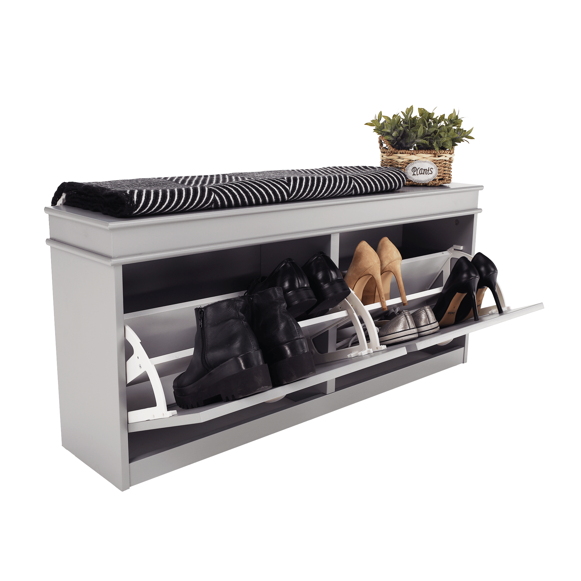 Pantofar SEBER TYP 4, 2 uși, gri, 104 cm Kondela