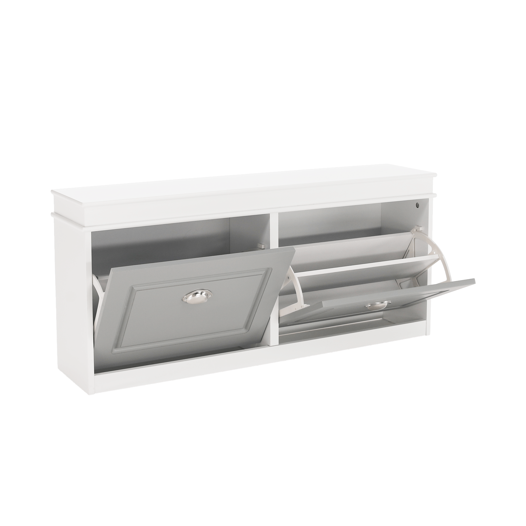 Pantofar SEBER TYP 4, 2 uși, alb/gri, 104 cm Kondela
