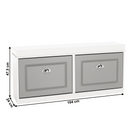 Pantofar SEBER TYP 4, 2 uși, alb/gri, 104 cm Kondela
