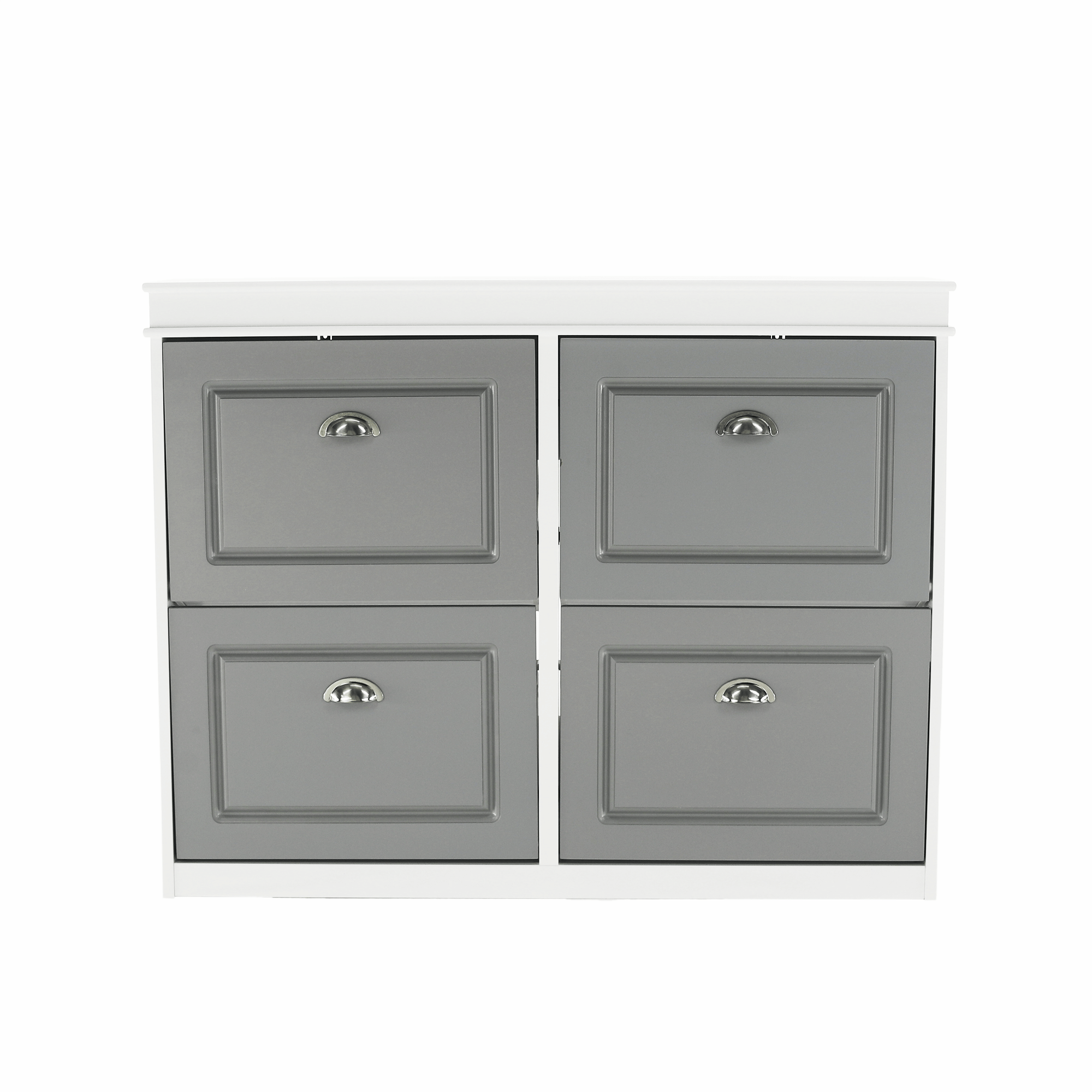 Pantofar SEBER TYP 5, 2 uși, gri/alb, 105 cm Kondela