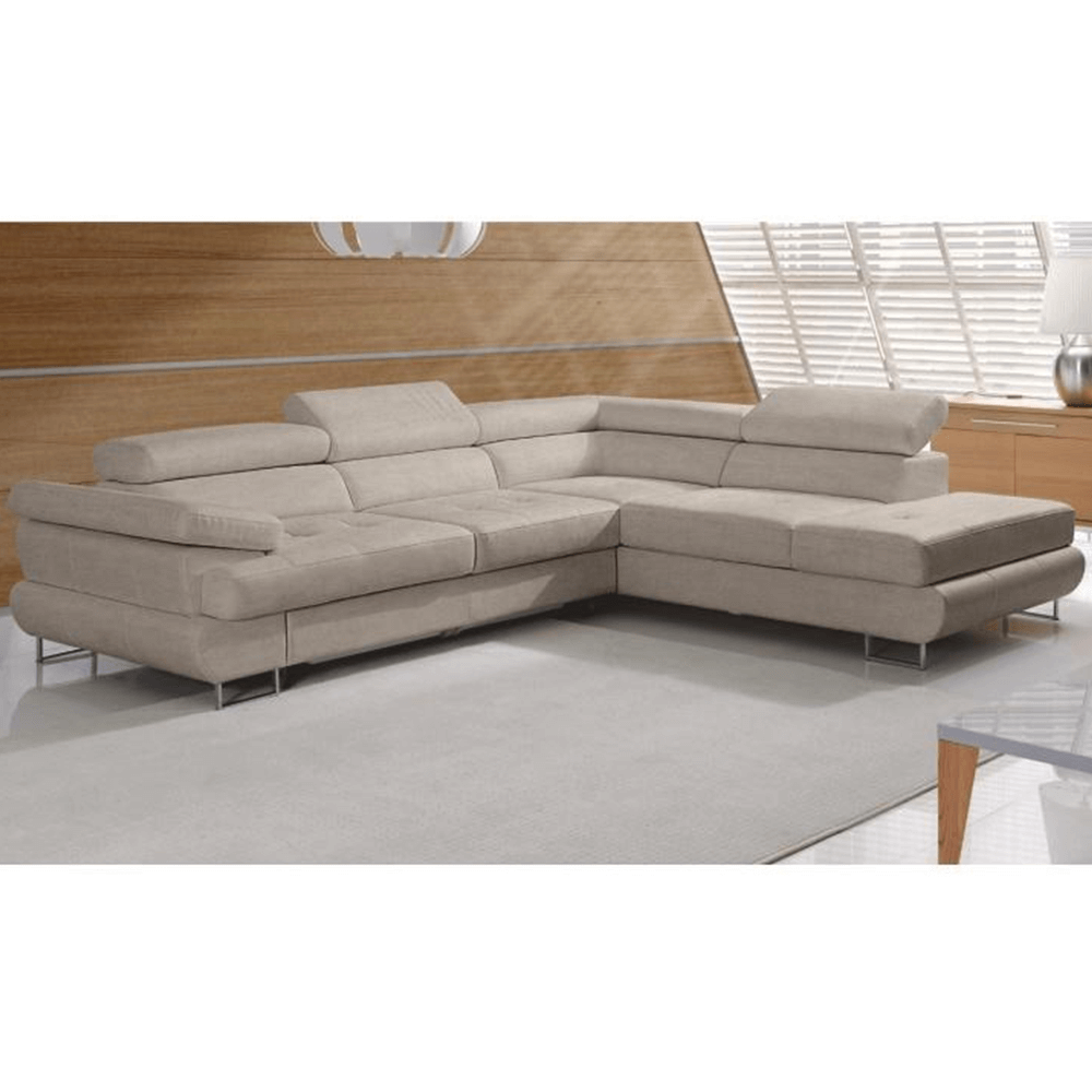 Set canapea COMO, maro deschis melanj, pe dreapta, 275x225x71 cm Kondela