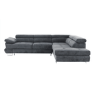 Set canapea COMO, gri, material textil, pe dreapta, 275x225x71 cm Kondela