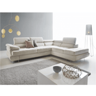 Set canapea COMO, gri deschis, material textil, pe dreapta, 275x225x71 cm Kondela