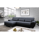 Colțar extensibil EVORA, negru/gri închis, pe stânga, 280x174x83 cm Kondela