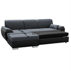 Colțar extensibil EVORA, negru/gri închis, pe stânga, 280x174x83 cm Kondela