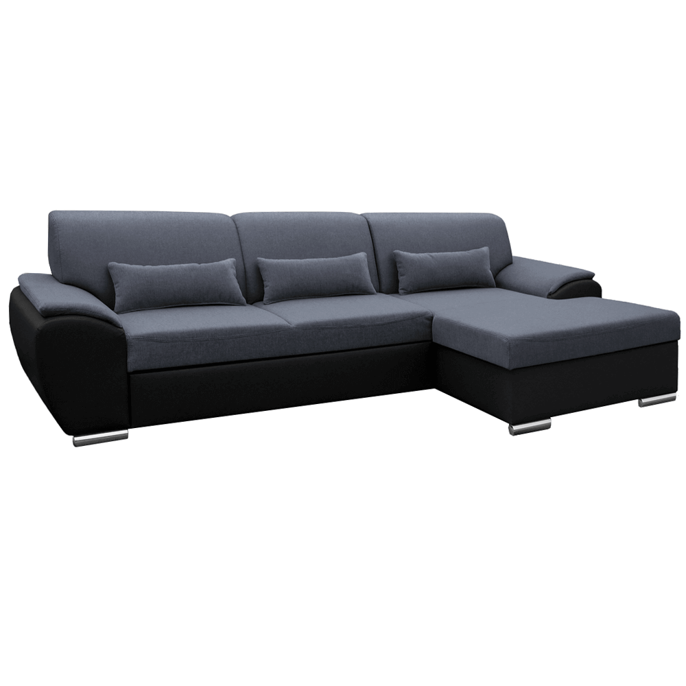 Colțar extensibil EVORA, negru/gri închis, pe dreapta, 280x174x83 cm Kondela
