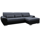 Colțar extensibil EVORA, negru/gri închis, pe dreapta, 280x174x83 cm Kondela