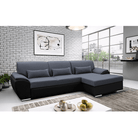 Colțar extensibil EVORA, negru/gri închis, pe dreapta, 280x174x83 cm Kondela