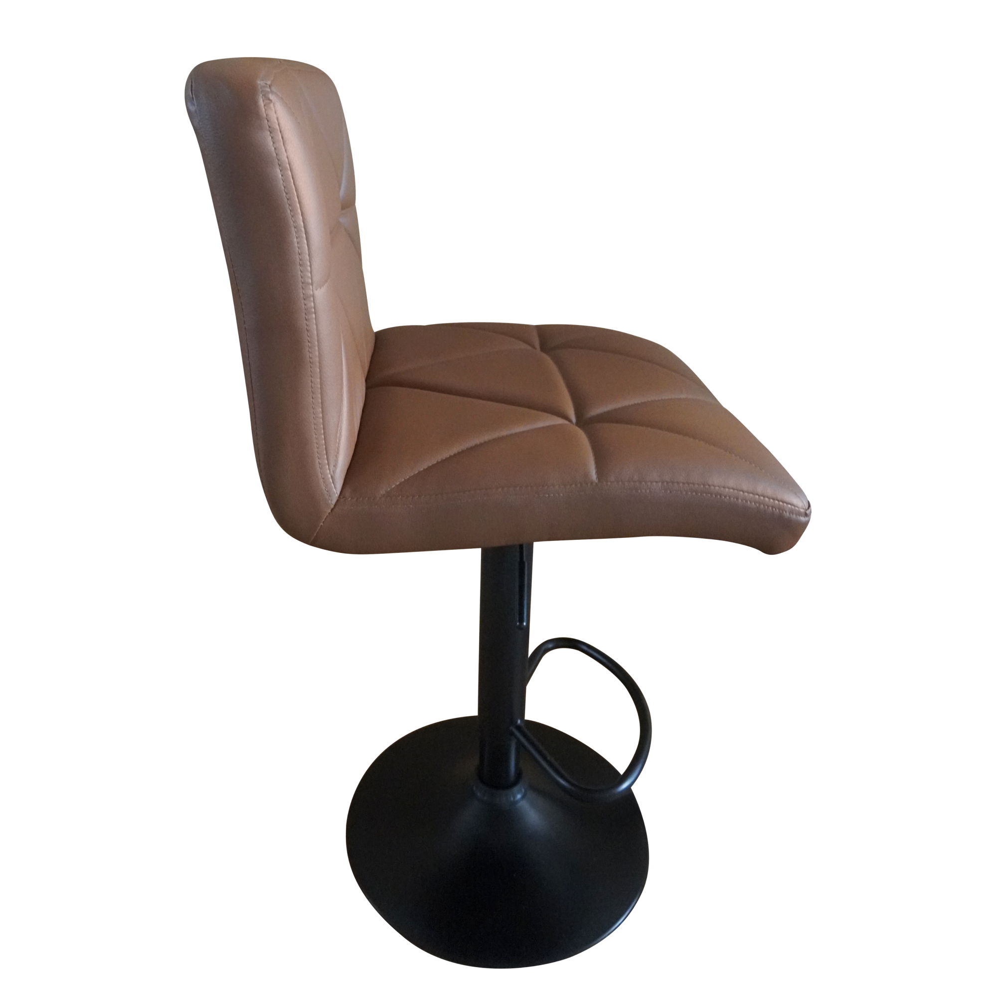 Scaun de bar LOPUD, piele ecologică maro/negru, 43x51x90 cm Kondela