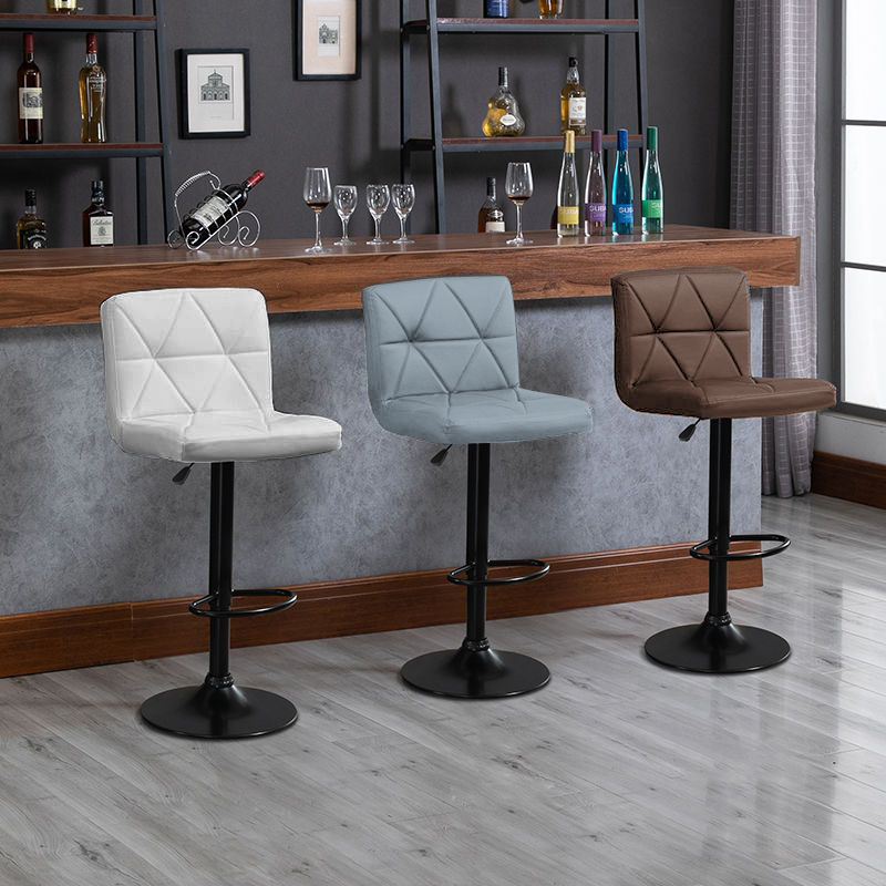 Scaun de bar LOPUD, piele ecologică maro/negru, 43x51x90 cm Kondela