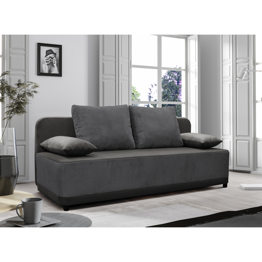 Canapea extensibilă UDINE, gri, 197x83x77 cm Kondela