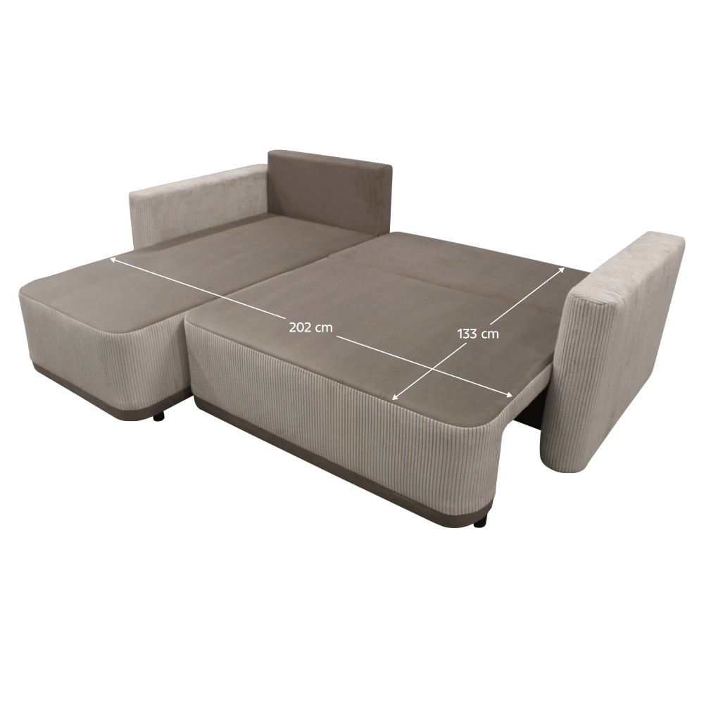 Set universal canapea UDINE, gri-bej Taupe, 234x165x75 cm Kondela