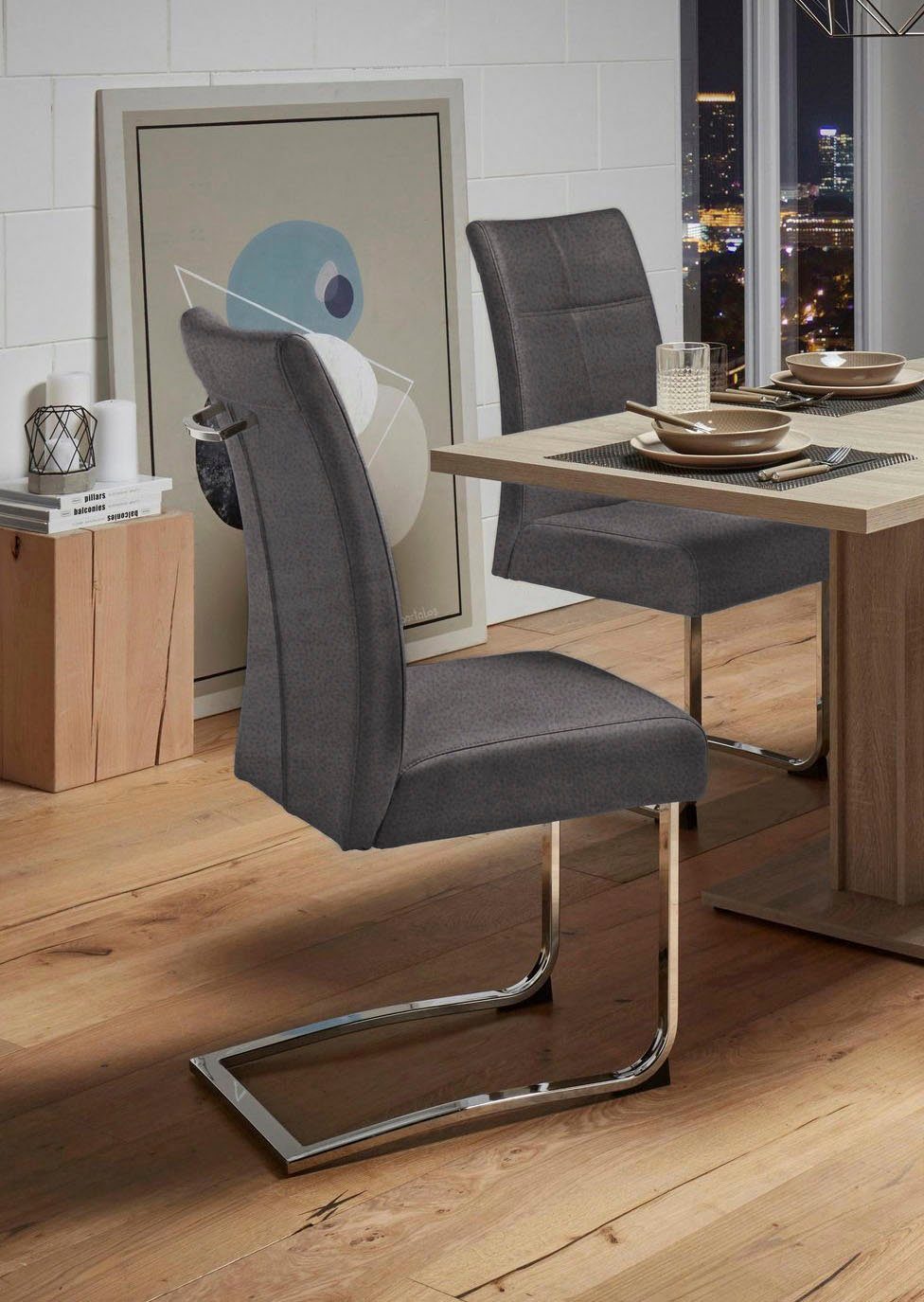 Set de doua scaune tapitate Rab, microfibra Arboteca