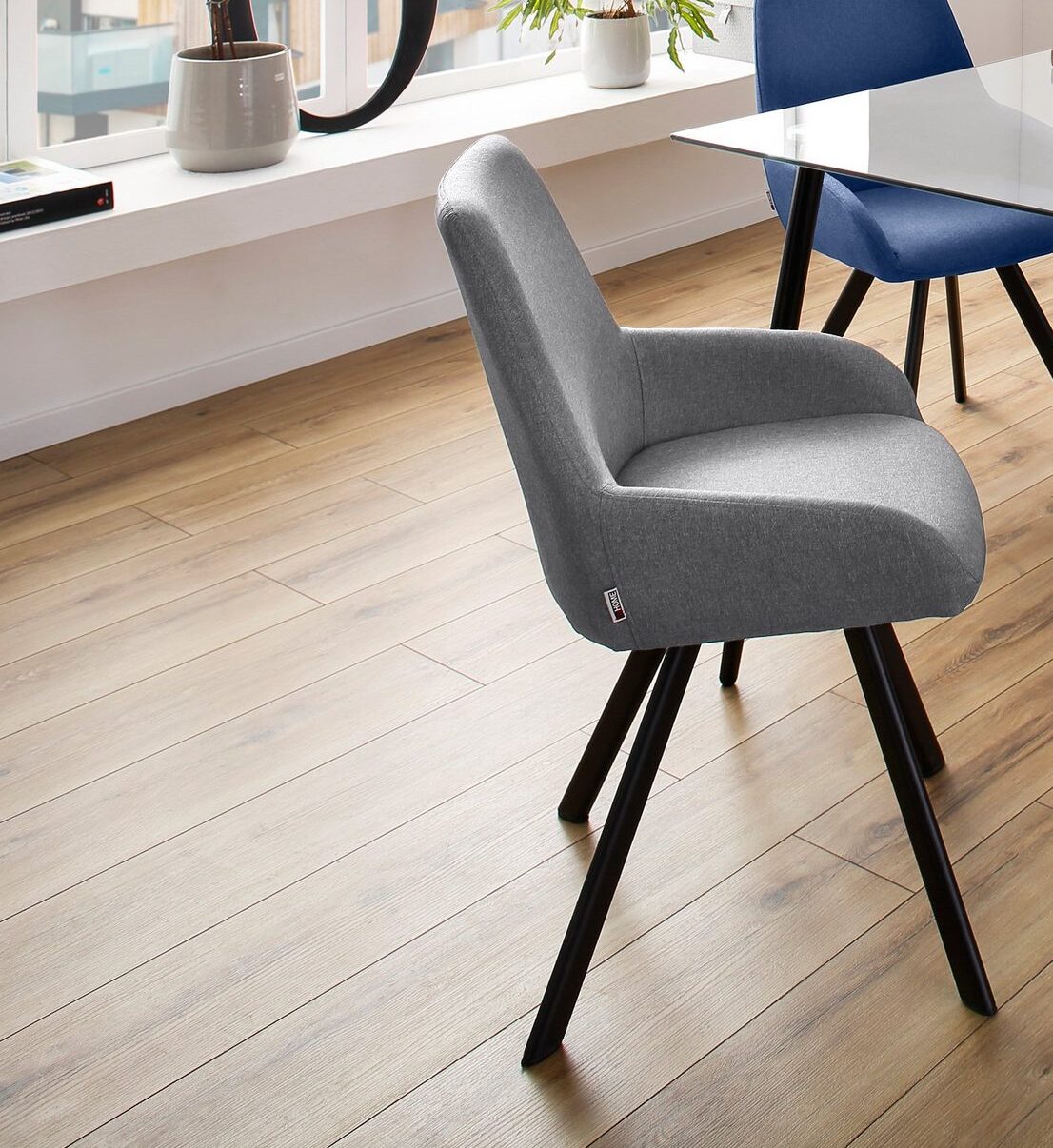 Set de doua scaune tapitate Sandra, Gri Arboteca