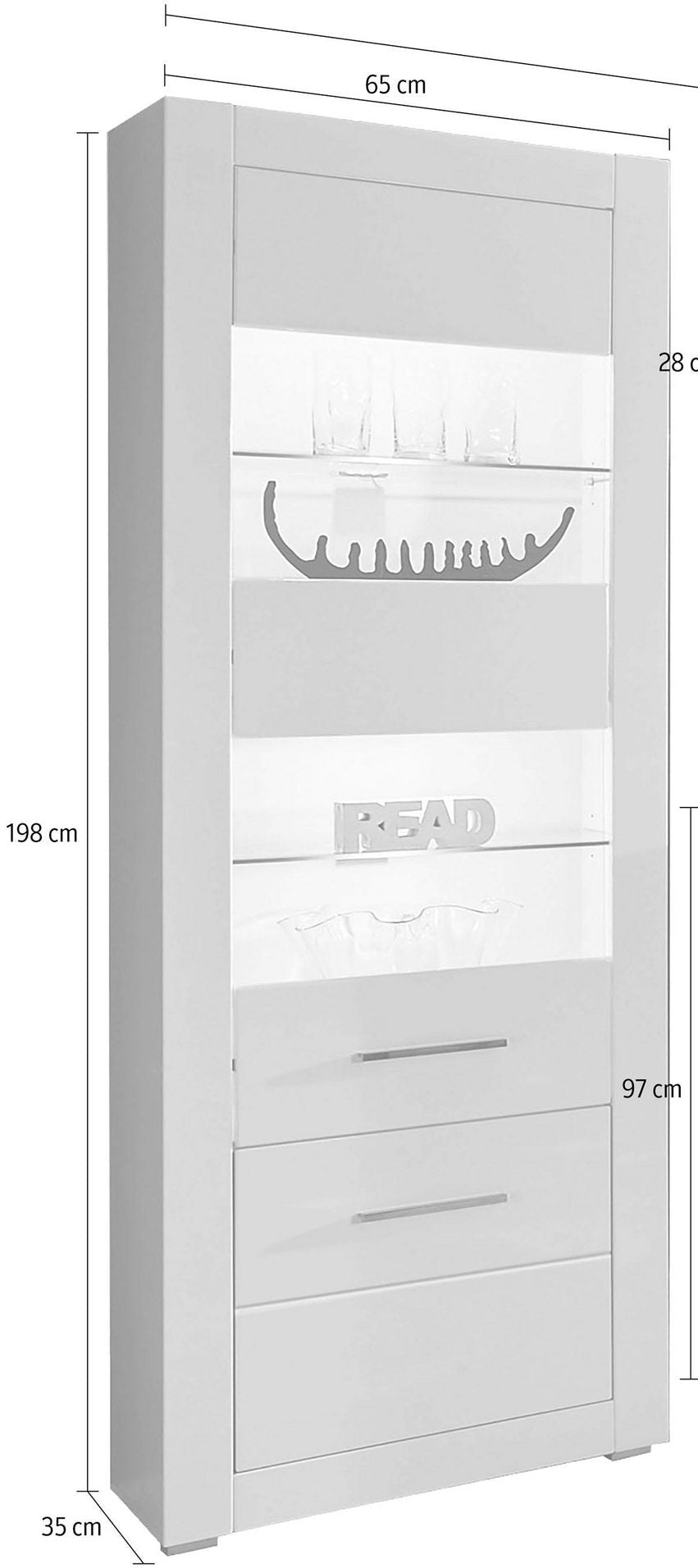 Set living Bianco , Alb lucios , 314 cm latime Arboteca