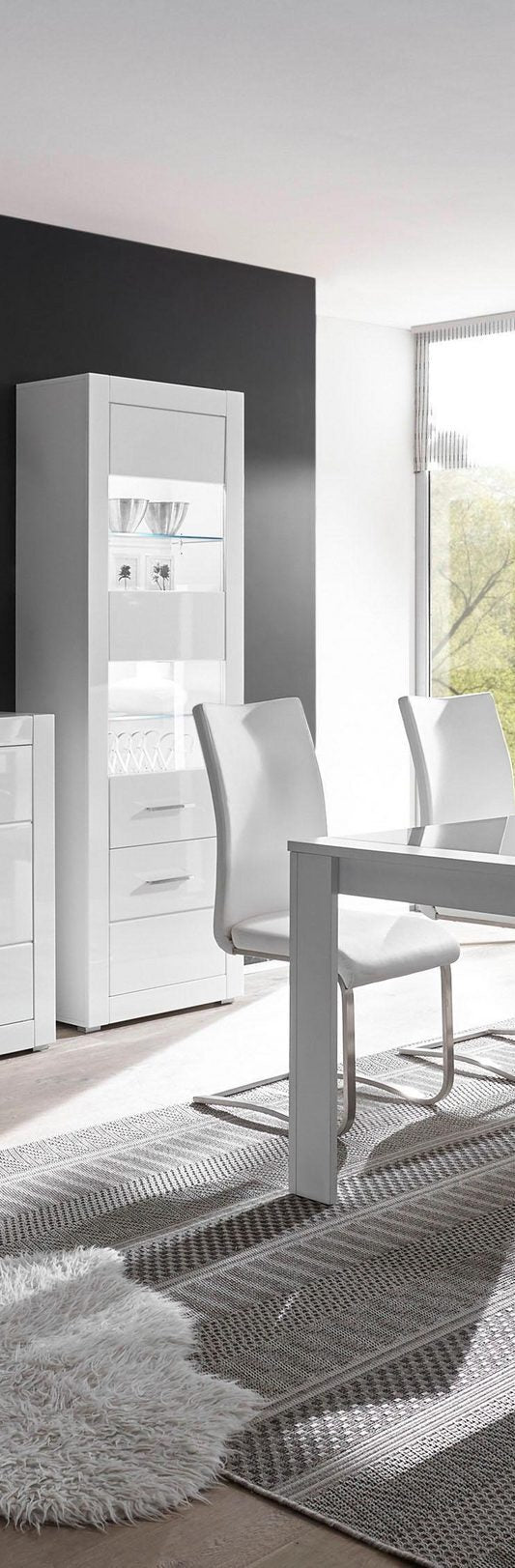 Set living Bianco , Alb lucios , 314 cm latime Arboteca