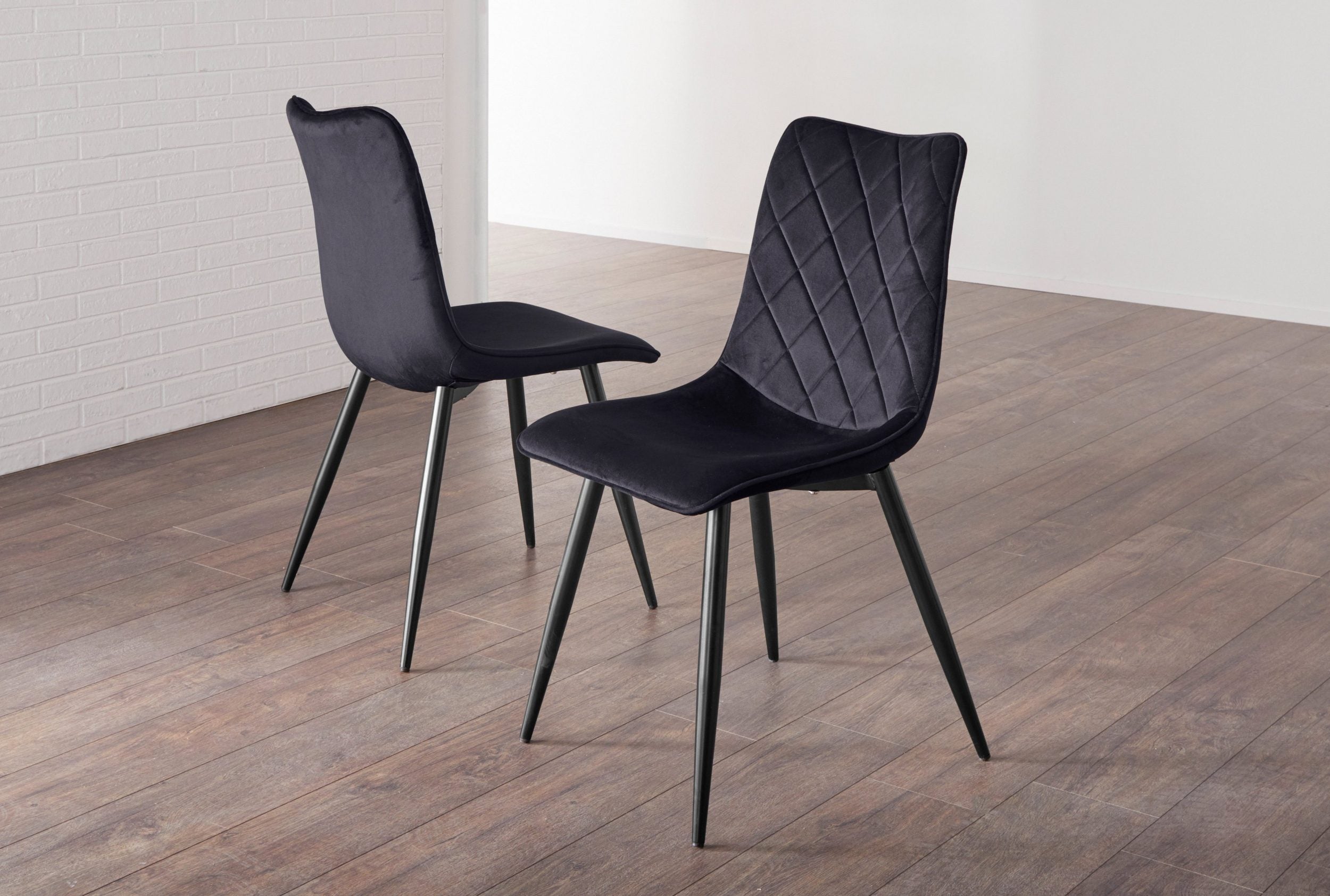 Set de doua scaune Bello, Catifea, Negru Arboteca
