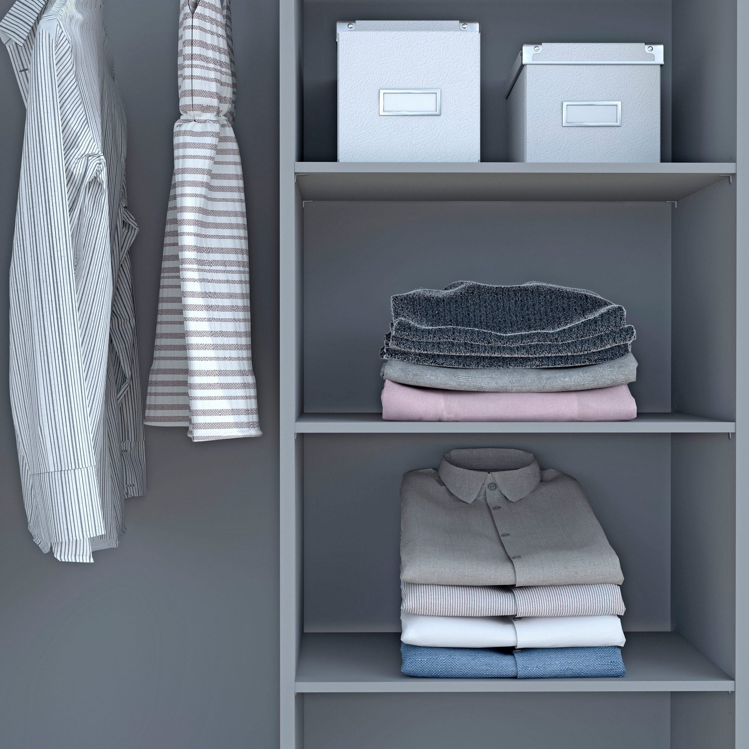 Set de trei rafturi Kalixus , Gri, 57.7 cm latime Arboteca