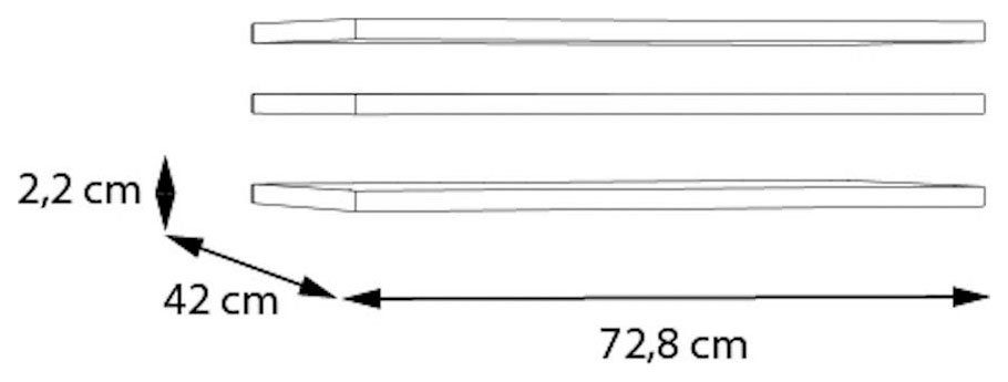 Set de trei rafturi, 72.8 cm latime Arboteca