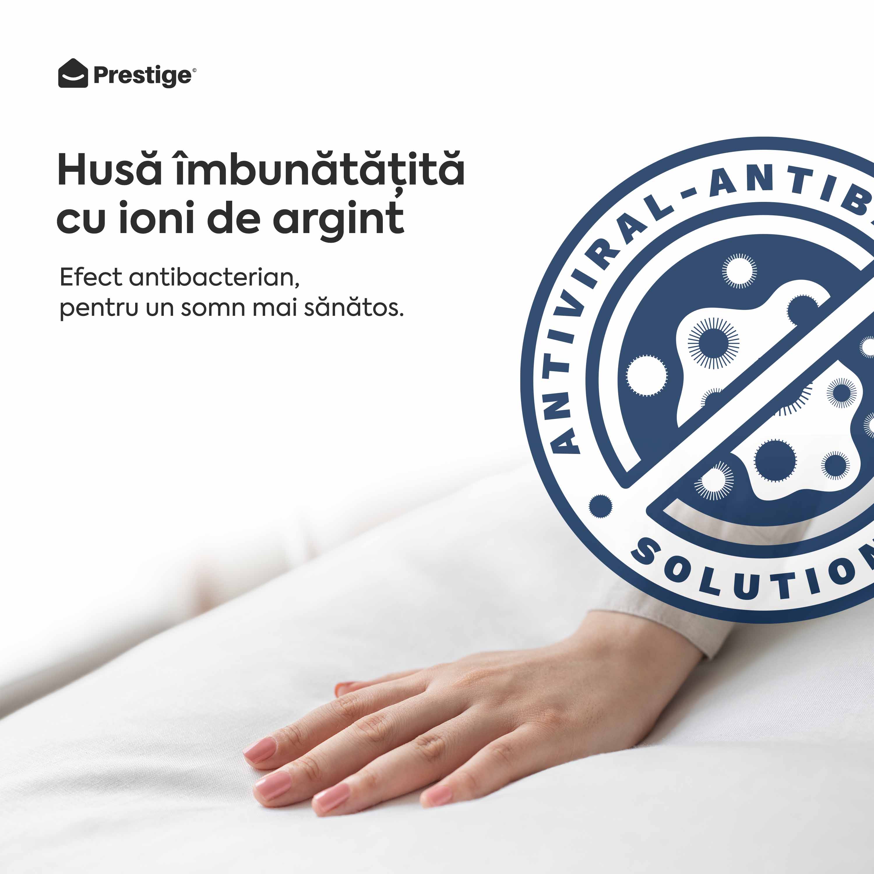 Saltea SILVER FLEX, spumă poliuretanică, reversibilă, hipoalergenică, super ortopedică, Grosime 19 cm  - Prestige Home