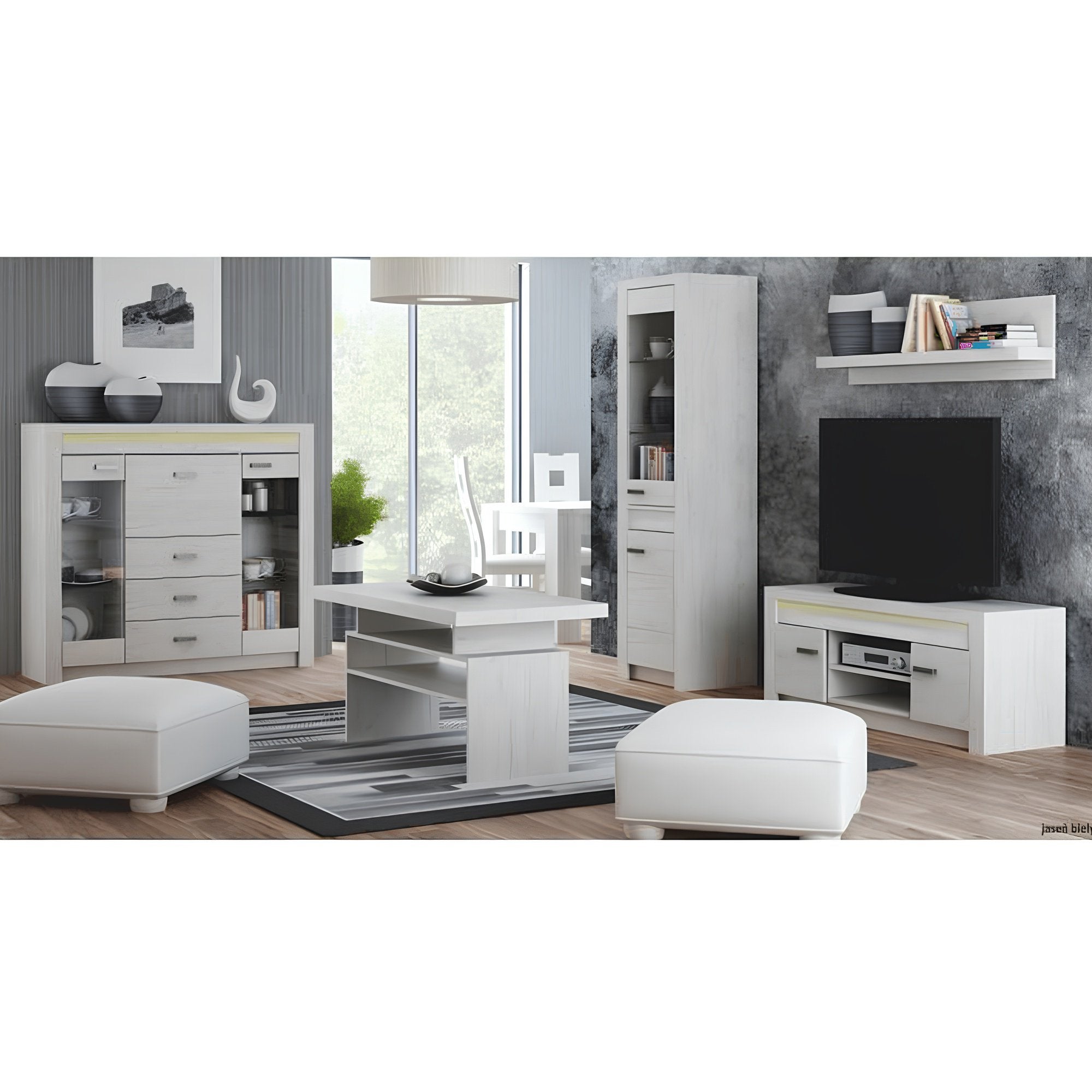 Dulap ASOLO, frasin alb, 178x58x214 cm Kondela