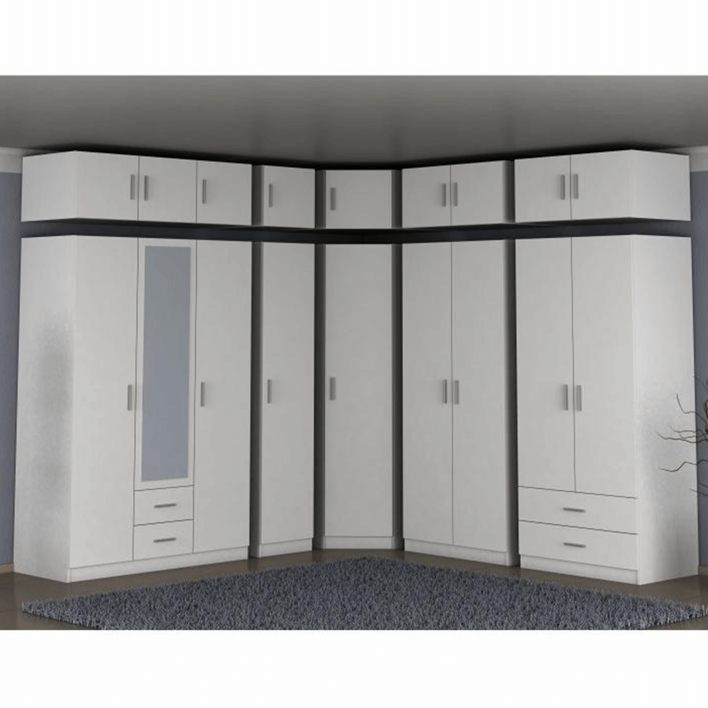 Dulap MENFI TIP 2, alb, 134.2x60x200 cm Kondela