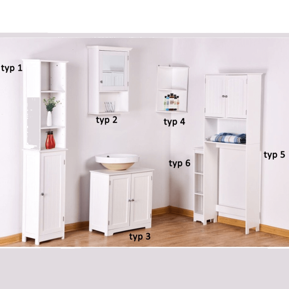 Dulap suspendat cu oglindă SLANO 2, alb, 40x16x60 cm Kondela