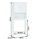 Dulăpior deasupra la WC SLANO 5, alb, 65x22.5x155 cm Kondela