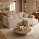 Set canapea de colț PATRAS, bej Taupe, pe dreapta, 240x154x68 cm Kondela
