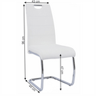 Scaun dining KOMIZA, alb/cusătură culoare deschisă, piele ecologică/crom, 43x44x96 cm Kondela