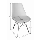 Scaun VITTORIA, alb/crom, metal/plastic/piele eco, 48x57x83 cm Kondela