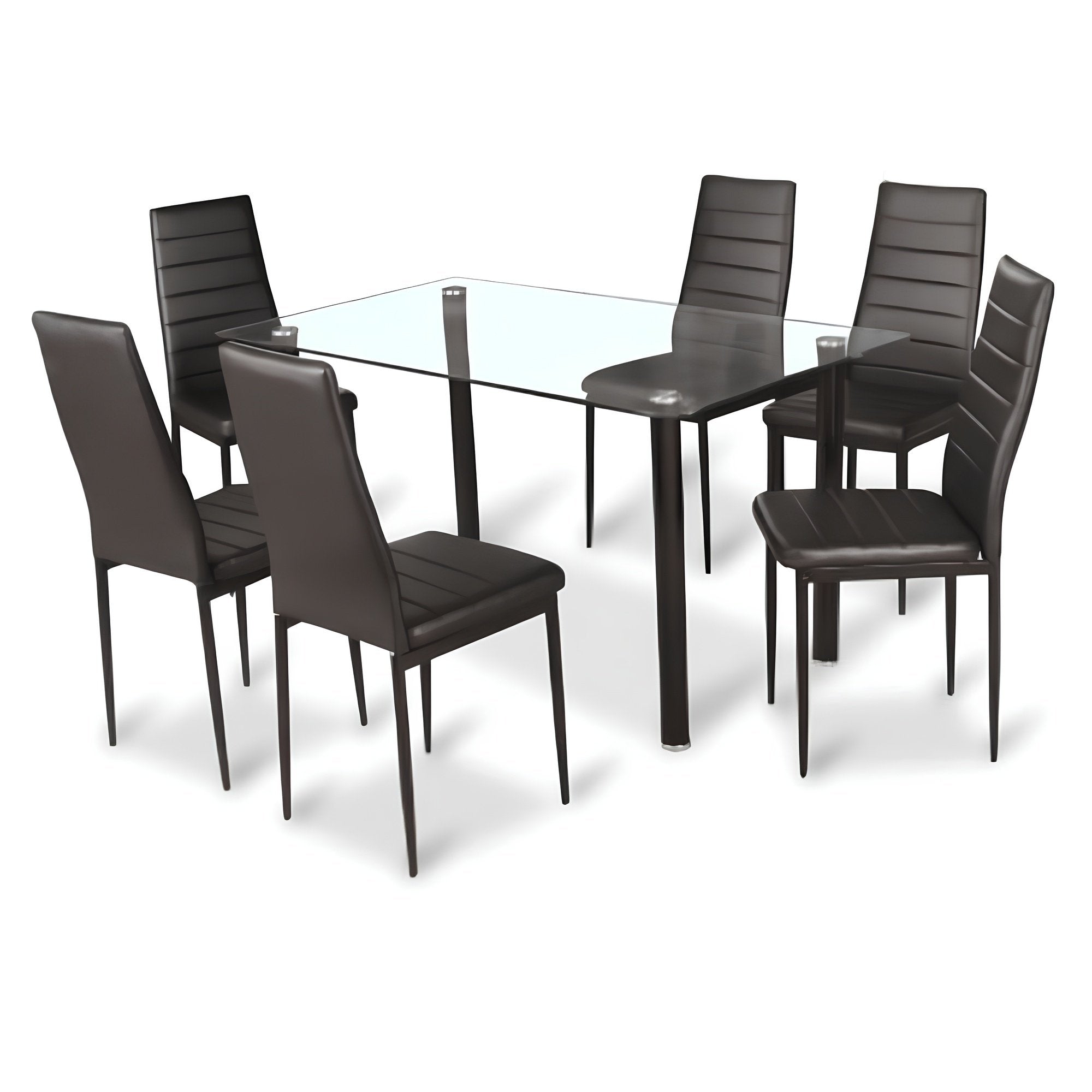 Scaun SAPRI, piele eco neagră/metal negru, 41x49x96 cm Kondela