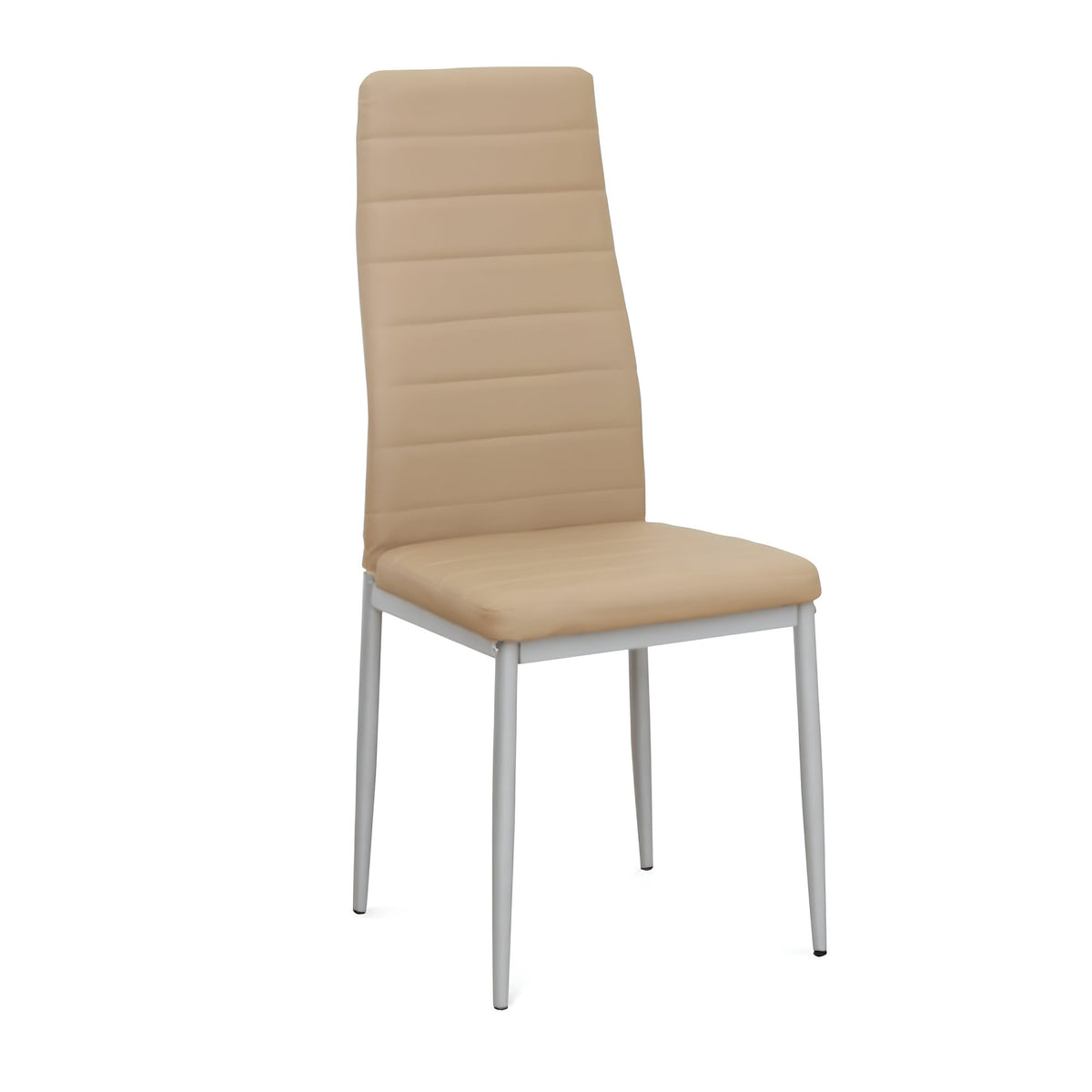 Scaun SAPRI, piele eco bej/metal gri, 41x49x96 cm Kondela