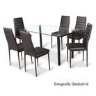 Scaun SAPRI, piele eco bej/metal gri, 41x49x96 cm Kondela