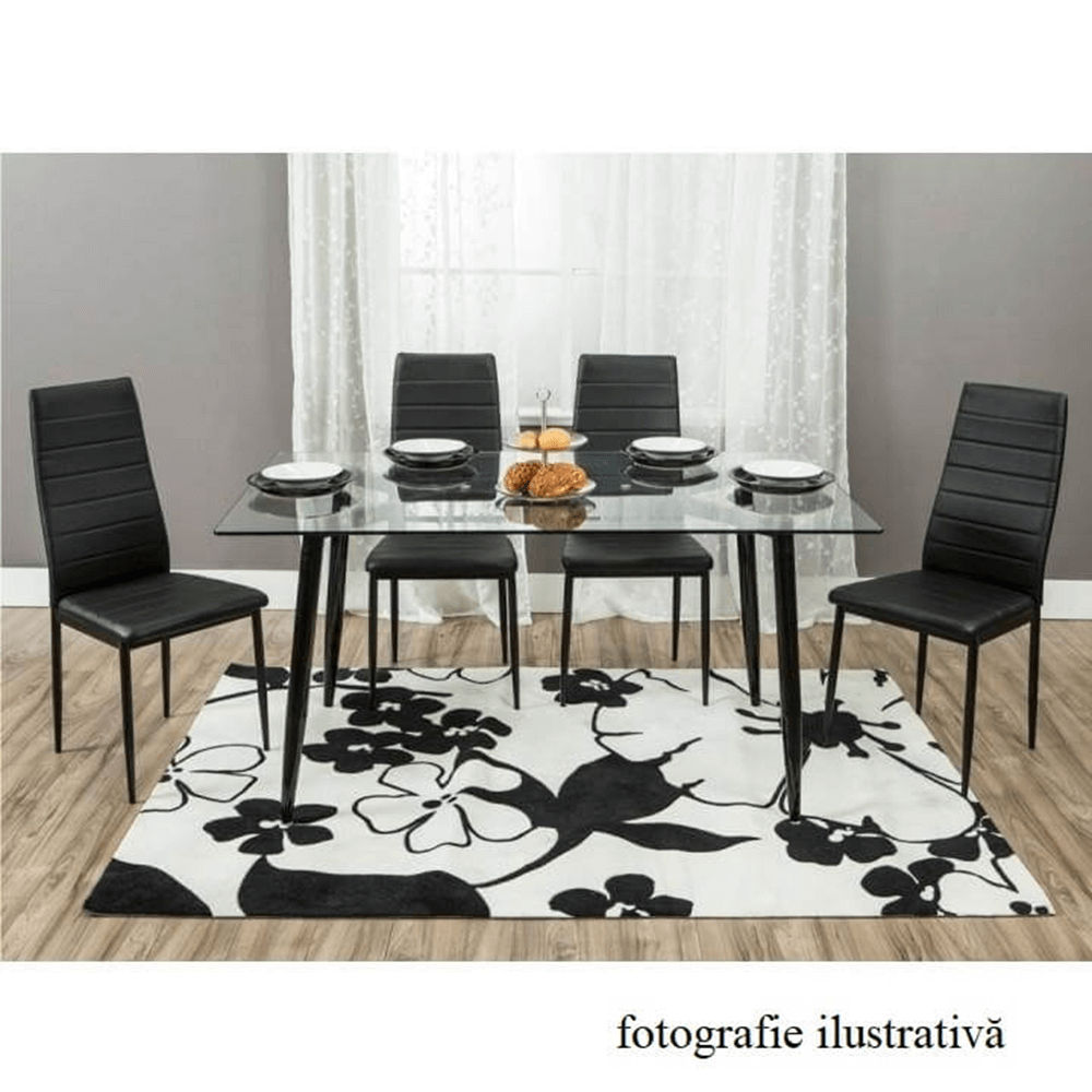 Scaun SAPRI, piele eco bej/metal gri, 41x49x96 cm Kondela