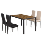 Scaune SAPRI, piele ecologică caramel/metal gri, 41x49x96 cm Kondela
