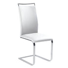Scaun dining, alb, piele ecologica/crom, 43x46x100 cm Kondela