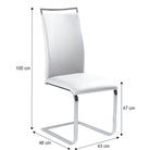 Scaun dining, alb, piele ecologica/crom, 43x46x100 cm Kondela