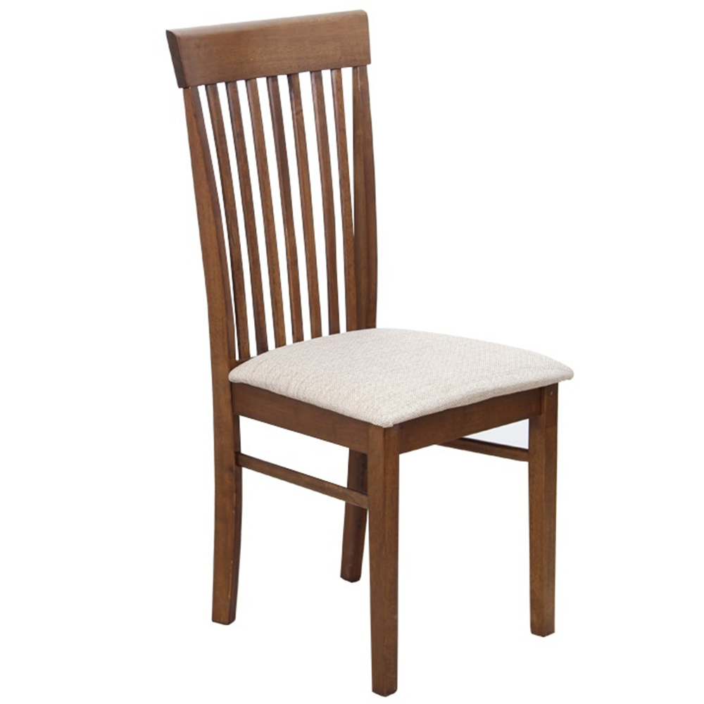 Scaun PIENZA, nuc/țesătură gri-bej, MDF furniruit/țesătură, 44x49x95 cm Kondela