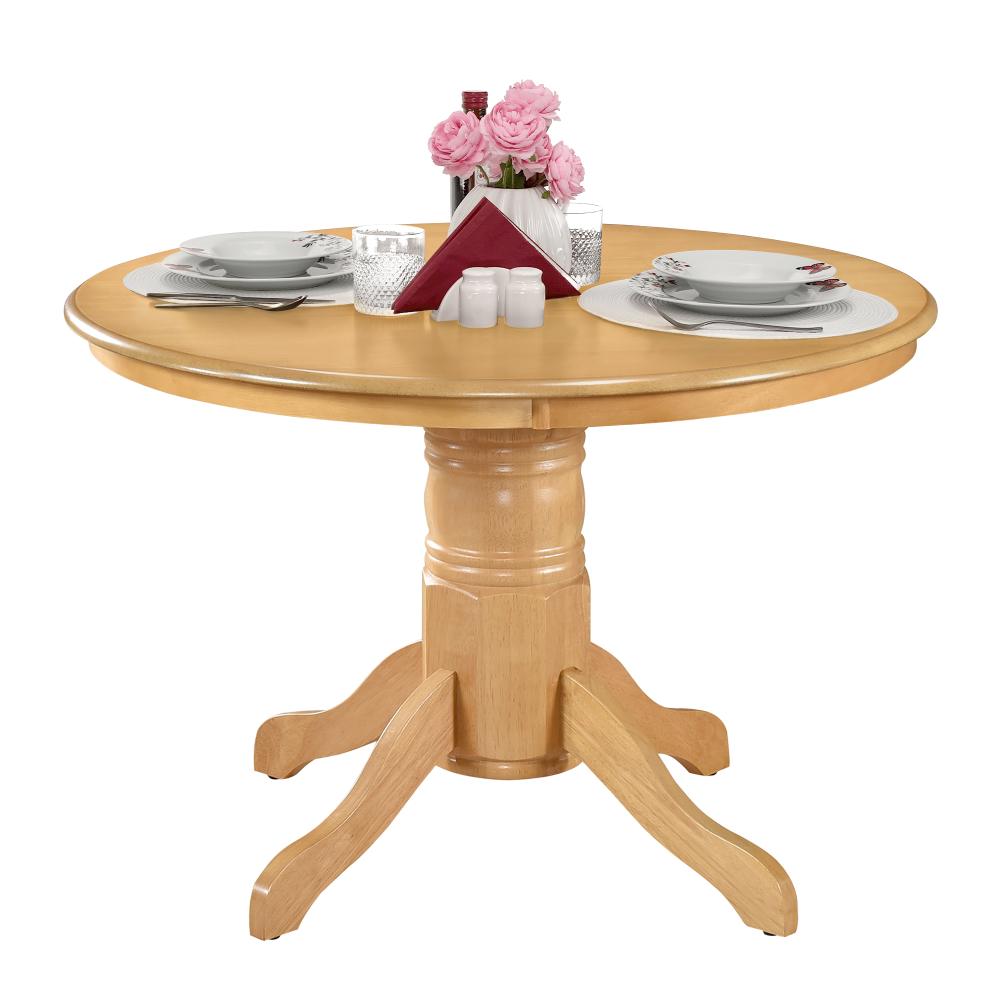 Masă de sufragerie, rotundă, stejar deschis, diametru 106 cm, TABLOS Kondela