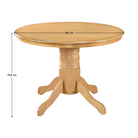 Masă de sufragerie, rotundă, stejar deschis, diametru 106 cm, TABLOS Kondela