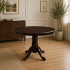 Masă de sufragerie, rotundă, castanie, diametru 106 cm, TABLOS NEW Kondela