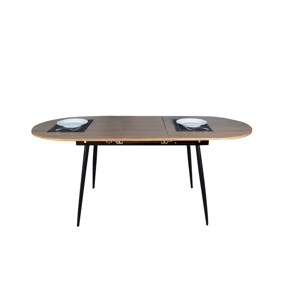 Masă dining, pliabilă, stejar / neagră 150-190x75 cm Kondela